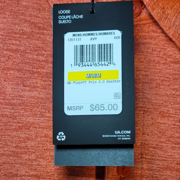 Under Armour Men's Polo Shirt - Heathered Orange - Picture 6 of 7